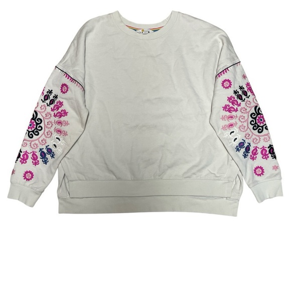 Boden Sweaters - Boden Cream Sweater with Pink and Blue Embroidery